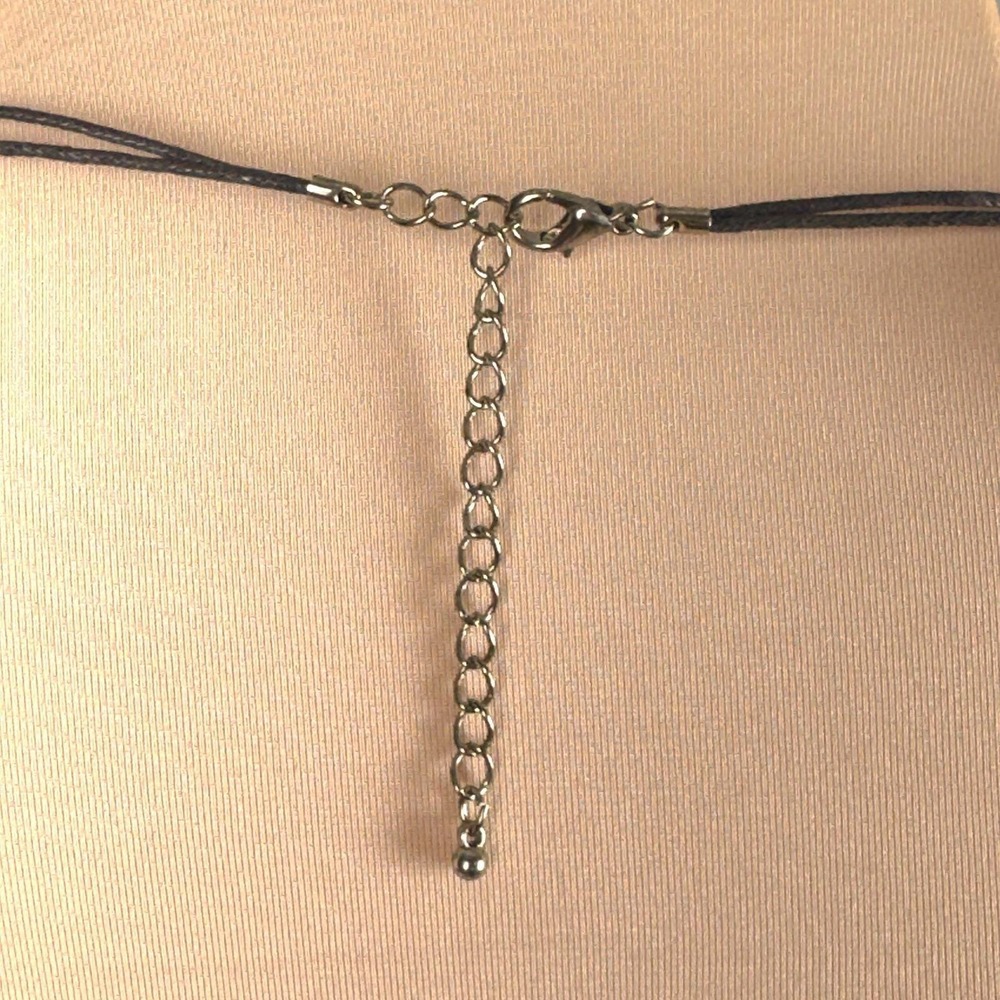 Boho Layered‎ Crescent Moon Pendant Necklace Bronze Tone Tassel Adjustable - Picture 6 of 6